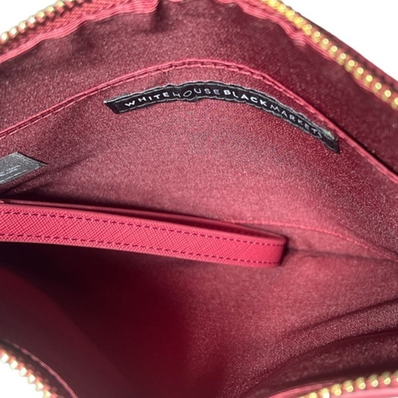 WHBM wine burgundy merlot floral studded envelope clutch wristlet handbag - Picture 7 of 8